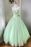 Sweetheart Mint Green Quinceanera Dress Voluminous Tulle Ball Gown HZ0429