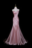 Dusty Rose Water Gloss Yarn Off the Shoulder Mermaid Evening Gown Formal Dress HZ0429