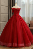 Burgundy Lace Long Formal Evening Dress, A-Line Lace Ball Gown HZ0429