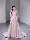 Pink Strapless Floor Length Prom Dress, Lovely A-Line Evening Party Dress HZ0429