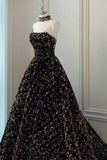Stylish Sequins Long Prom Dress, A-Line Party Dress HZ0429