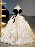 Black Velvet Long Prom Dress, Champagne A-Line Formal Dress Evening Dress HZ0429