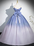 Beautiful Gradient-Color Glitter Sequins Prom Dresses, A-Line Princess Off-The-Shoulder Sleeveless Blue Formal Dresses HZ0429
