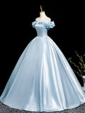 Elegant A-Line Floor Length Prom Dress, Beautiful A-Line Off the Shoulder Party Dress HZ0429