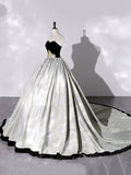 Elegant Black Velvet and Suede Long A-Line Prom Dress with Chapel Train HZ0429