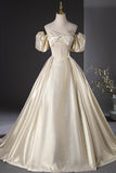 Elegant Gold Glitter Long Prom Dresses, Beautiful Off the Shoulder Formal Dresses HZ0429